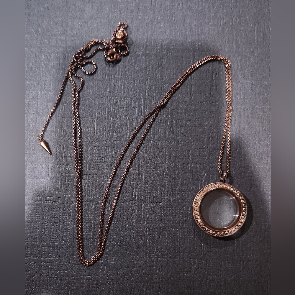 Origami Owl Medium Chocolate Locket with chain